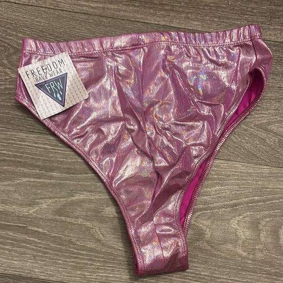 Pink Holograph Brazilian Rave Bottom - Picture 3 of 3